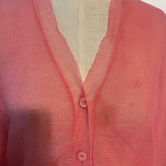 MIU MIU Sheer Mesh Cardigan/Top in Bubblegum Pink Size (44) 8 - Picture 2 of 7